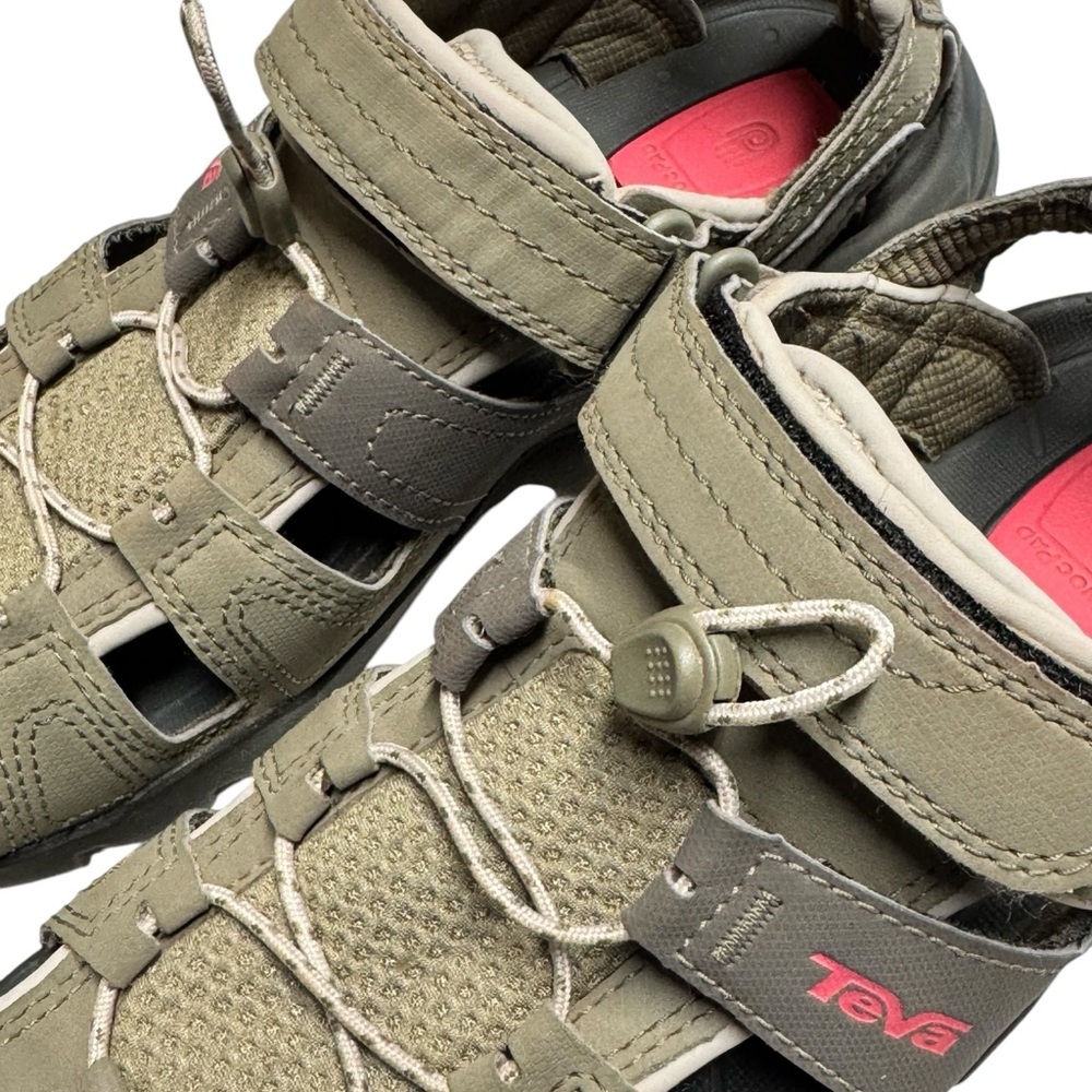 Teva Olive Green and Coral Outdoor Sandals - Picture 6 of 13